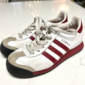 Adidas Samoa Sneakers- Size US 4.5 Red & White w/ Black soles